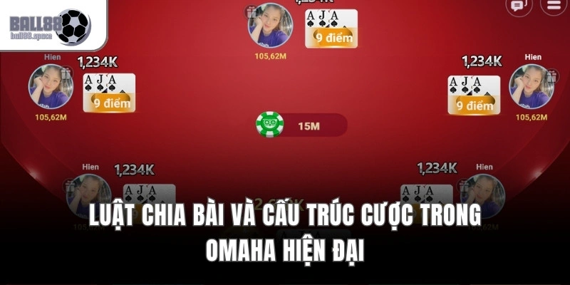 Luật chia bài và cấu trúc cược trong Omaha hiện đại